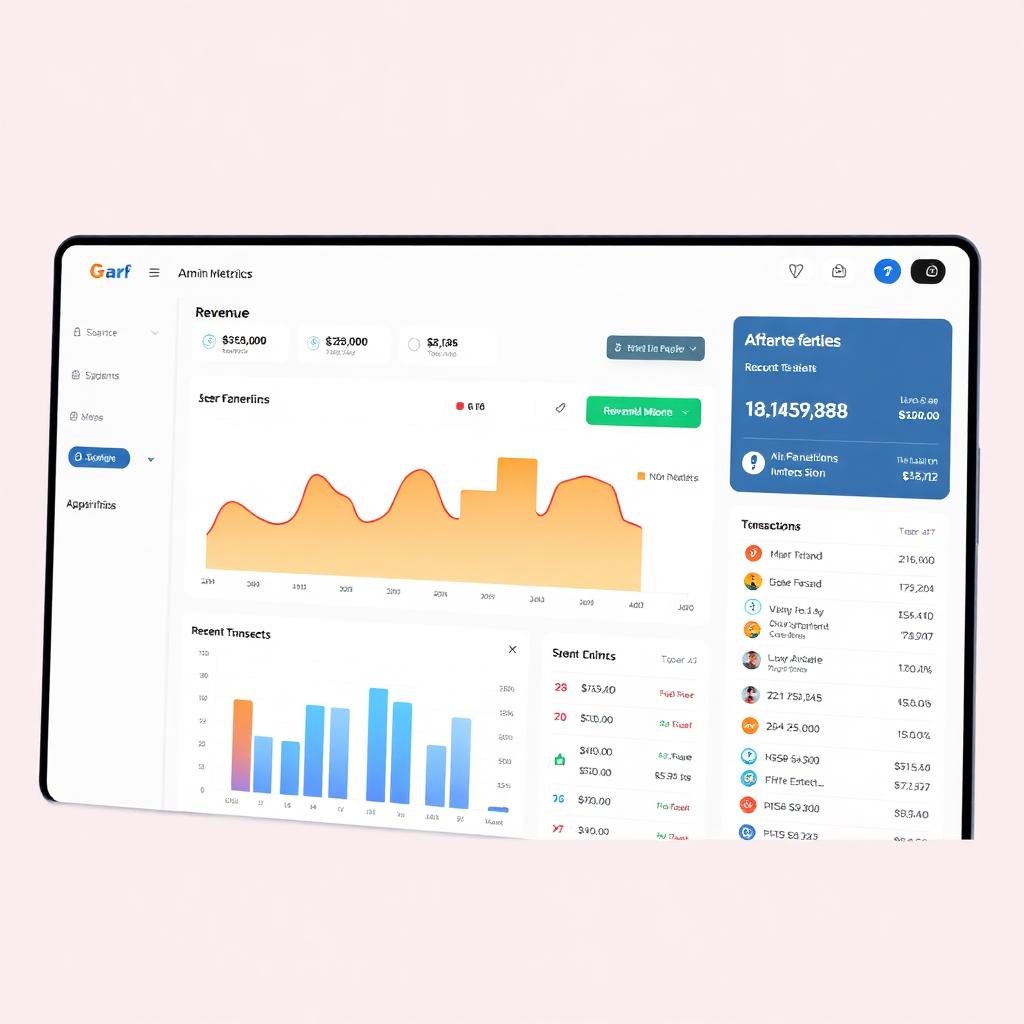 Full-stack SaaS dashboard with revenue charts and transactions