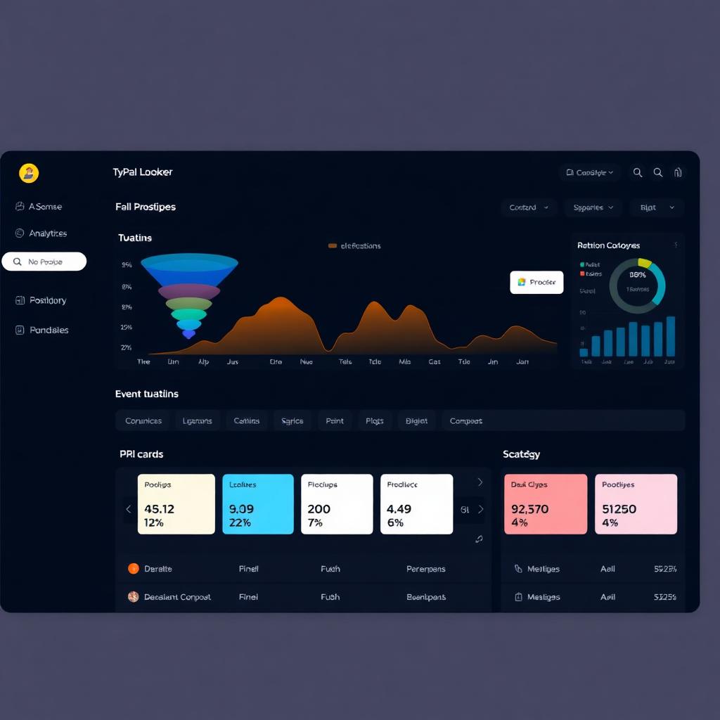 Data & analytics — funnel chart, retention cohort and KPI cards