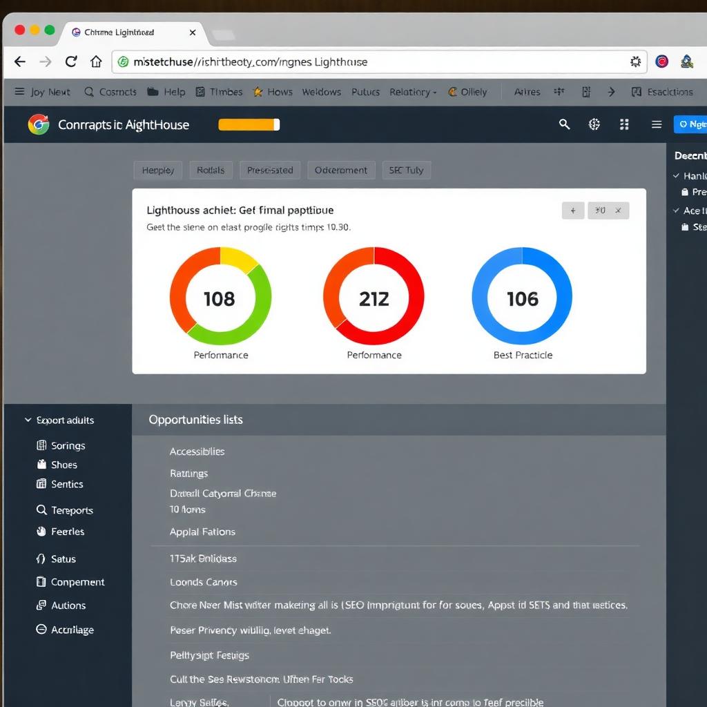 Site audit — Lighthouse report scores in the high 90s